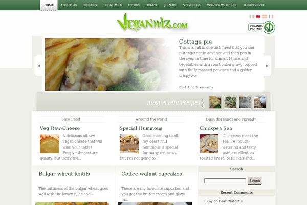 veganwiz.com site used eNews
