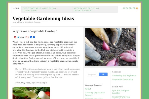vegetablegardeningideas.com site used Thesis_17b3