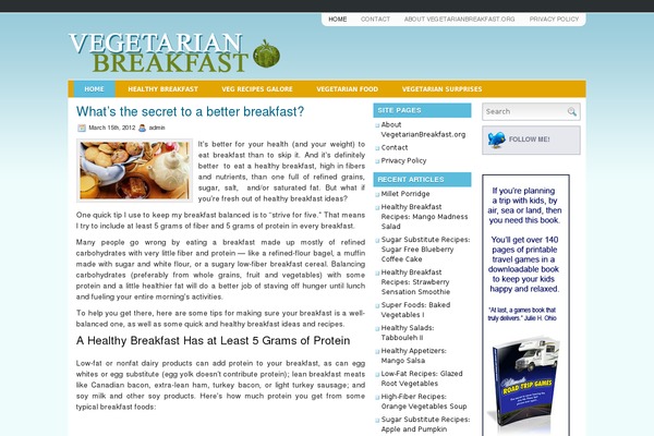 vegetarianbreakfast.org site used Slightly