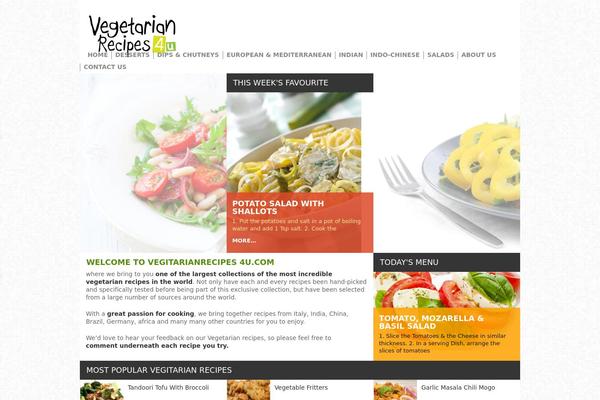 Recipe theme site design template sample