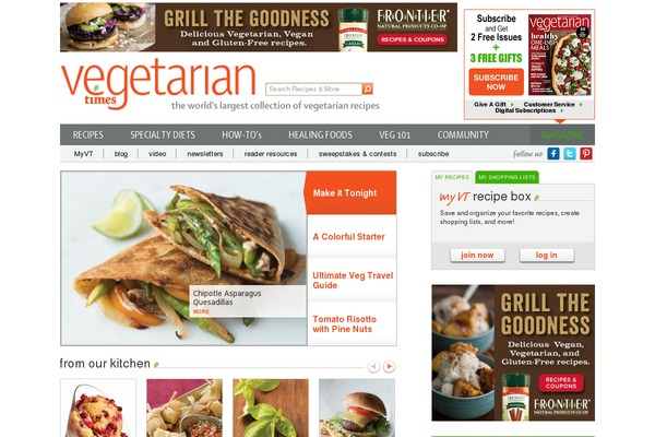 vegetariantimes.com site used Pom-sites