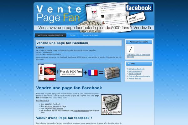 ventepagefan.com site used Facebooktheme