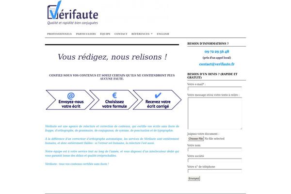 verifaute.fr site used Front