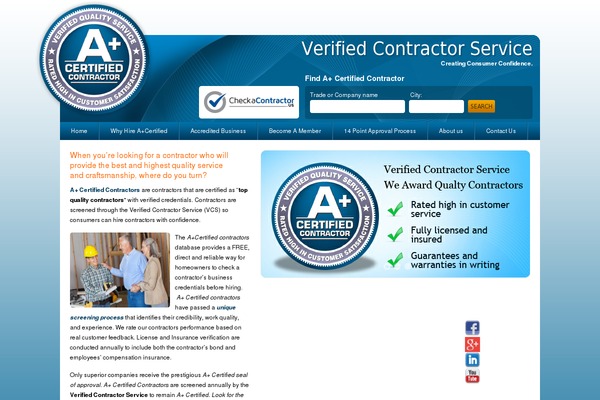 verifiedcontractorservice.com site used Naplus