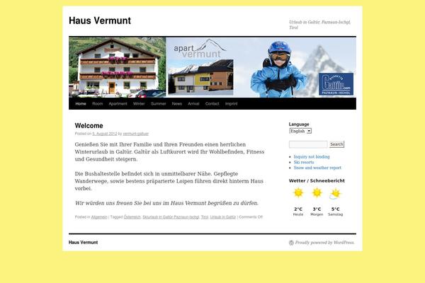 Twenty Ten theme site design template sample
