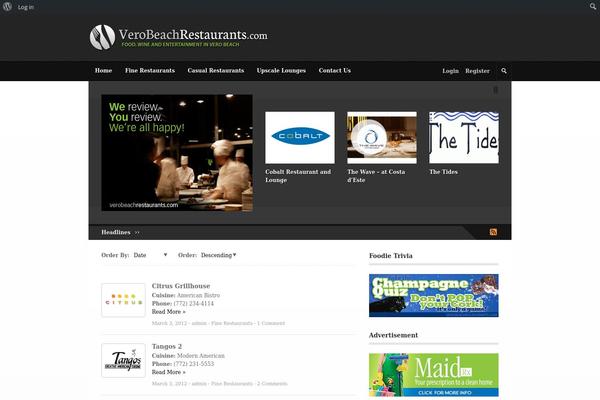 verobeachrestaurants.com site used Score