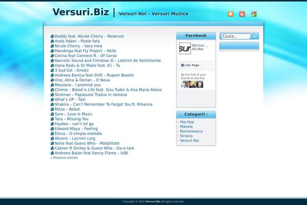 versuri.biz site used Lyrics-organizer-light