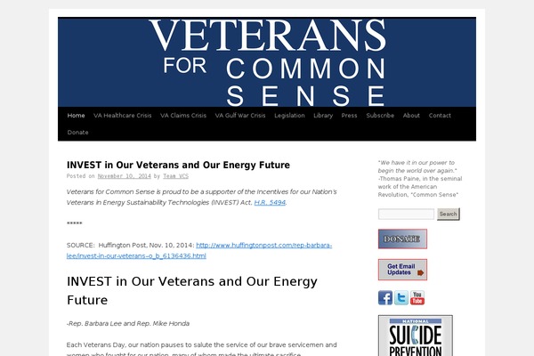 veteransforcommonsense.org site used Vcs-child-theme