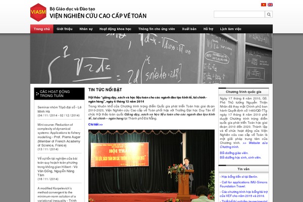 viasm.edu.vn site used Tv-theme