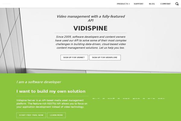 vidispine.com site used Vidispine