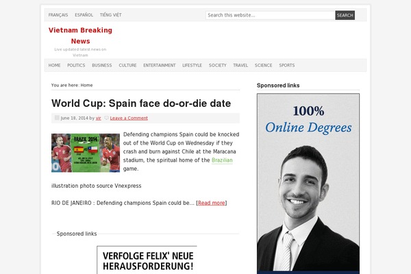 WordPress website example screenshot