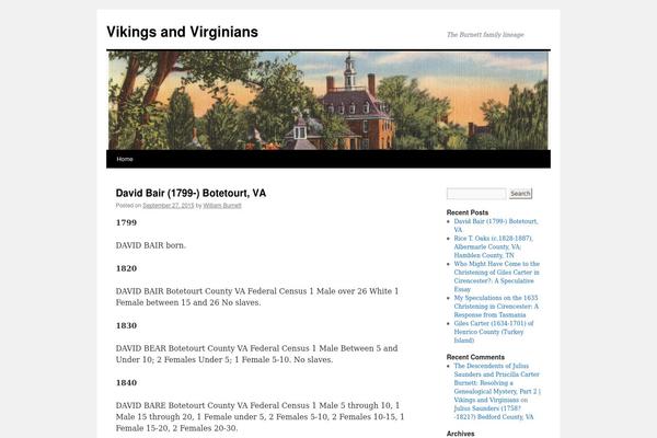 vikingsandvirginians.com site used Twenty Ten