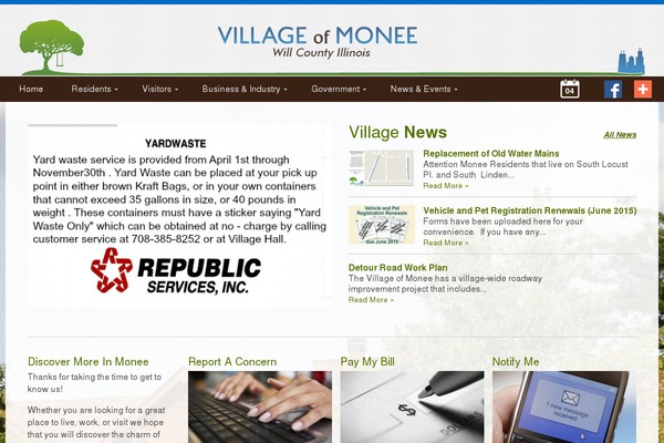 villageofmonee.org site used Villageofmonee