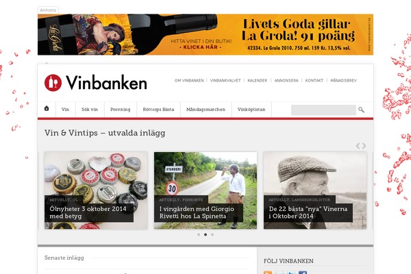 vinbanken.se site used Vinbanken