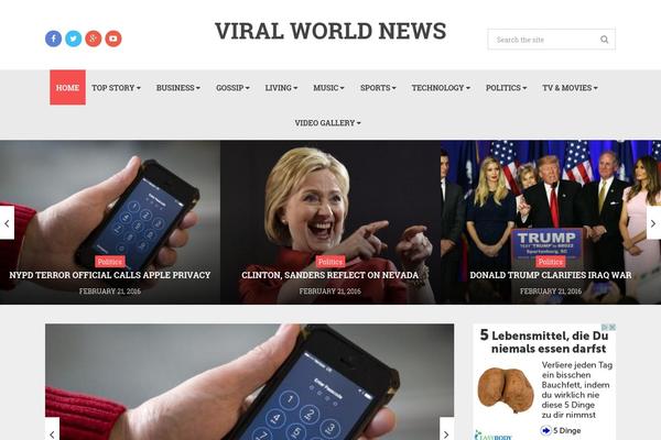 viralworldnews.com site used Magazine