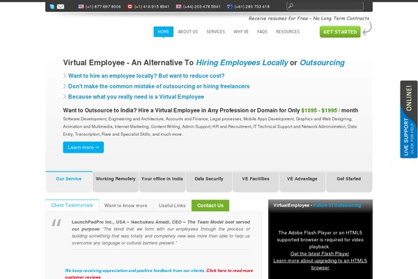 virtualemployee.com site used Virtualemployee