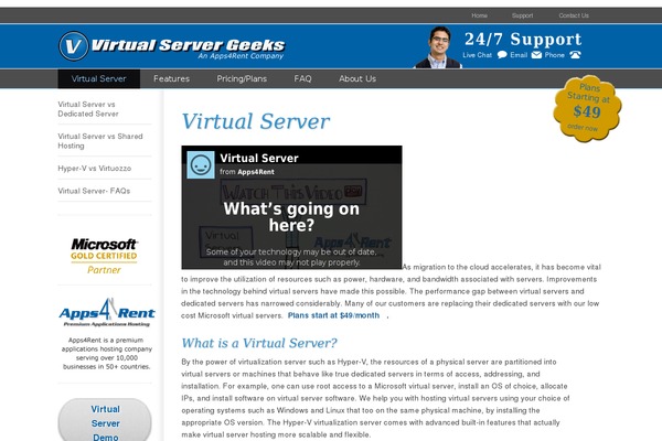 virtualservergeeks.com site used Webhosting