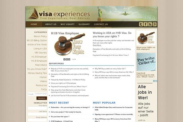 visaxp.com site used Visaexperiences