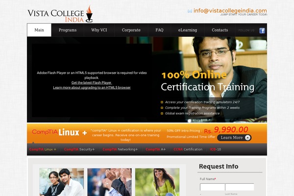 vistacollegeindia.com site used Theme1124