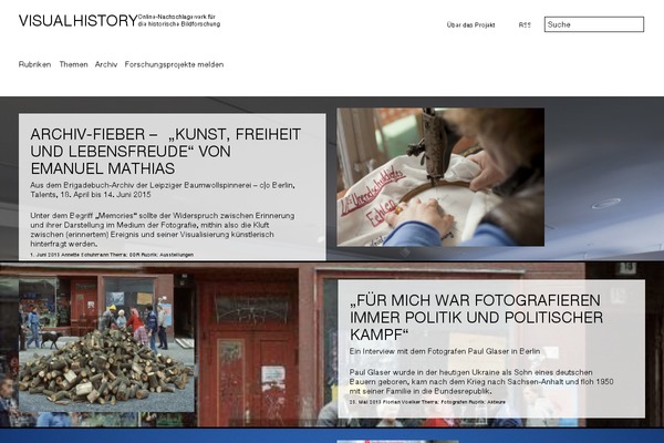 visual-history.de site used Wp-theme-visual-history