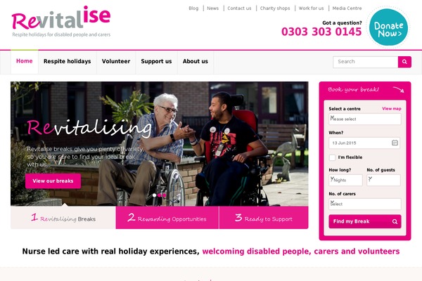 vitalise.org.uk site used Revitalise