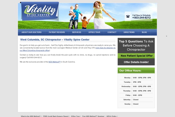 Vitality theme site design template sample