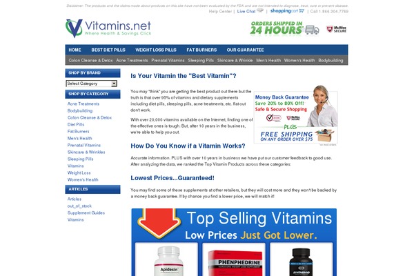 vitamins.net site used Vitaminsdotnet