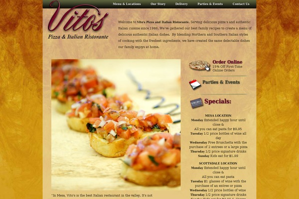 vitospizza.com site used Vitos-theme