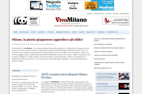 vivomilano.com site used Wordpress_magazine