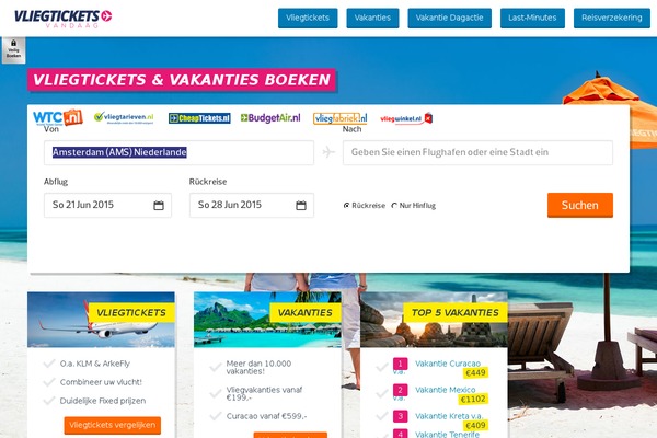 vliegticketsvandaag.nl site used Vliegtickets