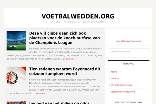 voetbalwedden.org site used News Pro