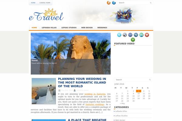 Etravel theme site design template sample