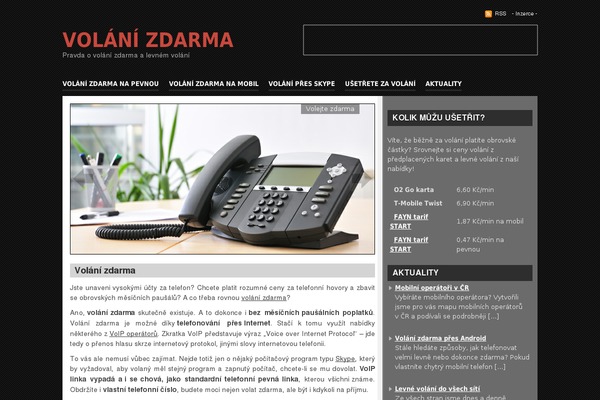 volanizdarma.cz site used Wpstream