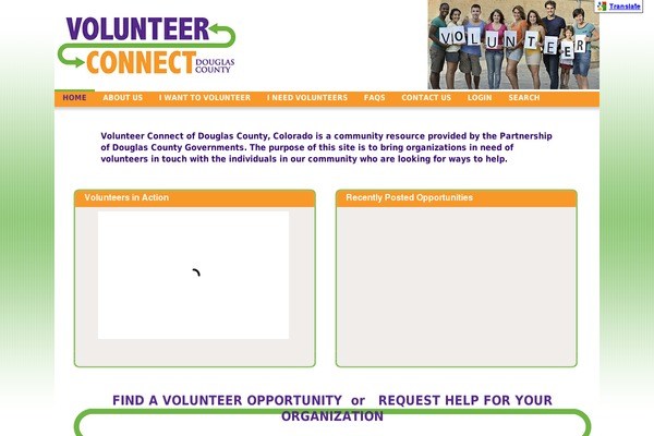 volunteerconnectdc.org site used Volunteerconnect