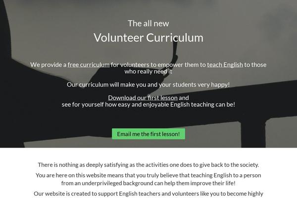 volunteercurriculum.com site used Activation