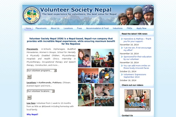 volunteersocietynepal.org site used Blue-clean