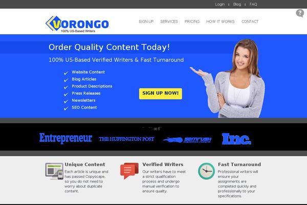 vorongo.com site used Vorongo