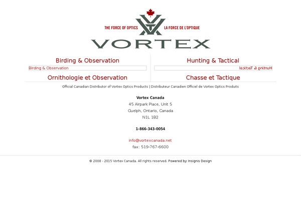 Vortex theme site design template sample