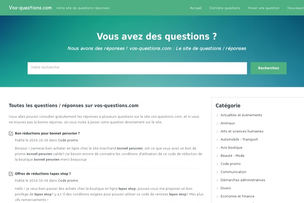 vos-questions.com site used Knowledgebase-theme