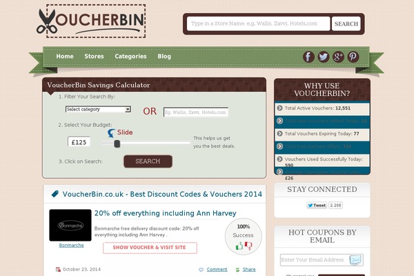 voucherbin.co.uk site used Koupon