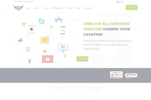 Vpn theme site design template sample
