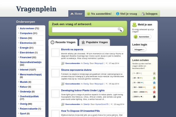 vragenplein.nl site used Instant-qa