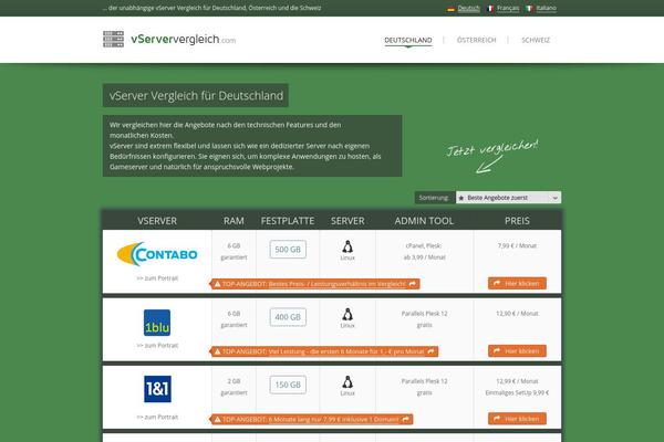 vserververgleich.com site used Webhostingvergleich