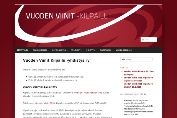 vuodenviinit.fi site used Vuodenviinit2017