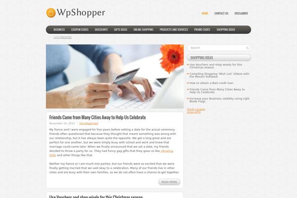 Wpshopper theme site design template sample