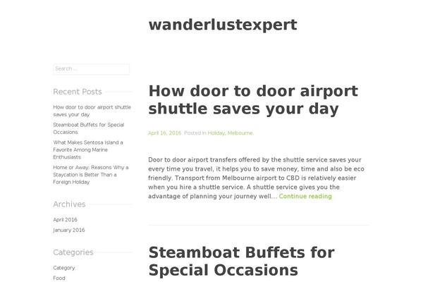 wanderlustexpert.com site used Sapor
