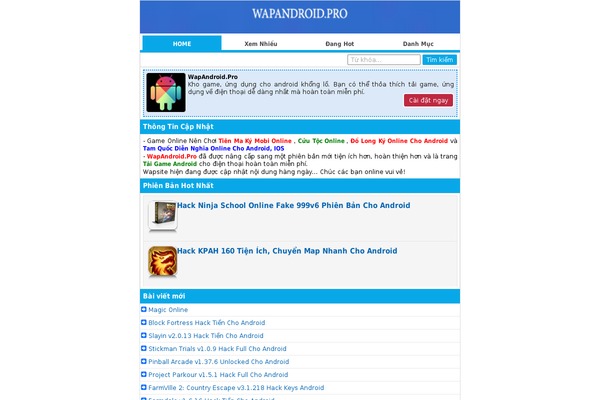 wapandroid.pro site used Wordpressthemes