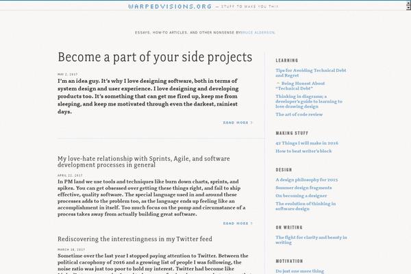 warpedvisions.org site used W30