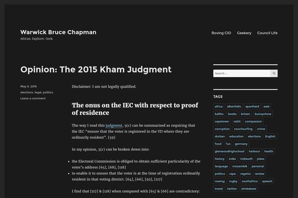 Twenty Sixteen theme site design template sample