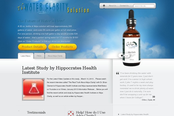 waterclaritysolution.com site used MyProduct